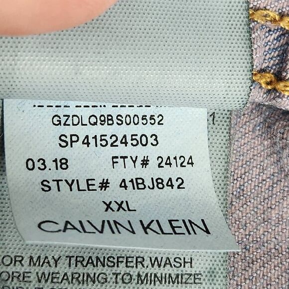 Calvin Klein Jeans purple Wash bleached classic Trucker Jacket XXL - Picture 8 of 9